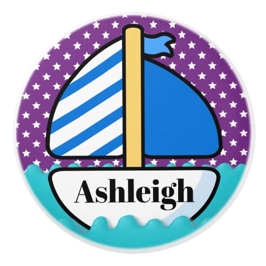 Niedlich Beach Sailboat Keramik Knob Keramikknauf (Vorderseite)