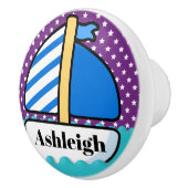 Niedlich Beach Sailboat Keramik Knob Keramikknauf (Rechts)