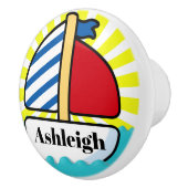 Niedlich Beach Sailboat Keramik Knob Keramikknauf (Rechts)