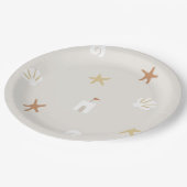 Niedlich Beach Seashell Sandcastle Starfish Pappteller (Schrägansicht)