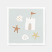 Niedlich Beach Seashell Sandcastle Starfish Serviette (Vorderseite)