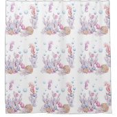 Niedlich Beach Seepferd und Duschvorhang mit Blase (Vorderseite)