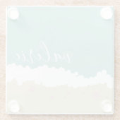 Niedlich Beach Waves Pink Seashells Script Glasuntersetzer (Rückseite)