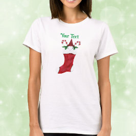 Niedlich Beaded Gnome Red Christmas Strumpf Candy T-Shirt