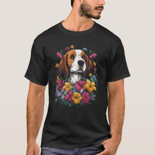 Niedlich Beagle Blume Bouquet T-Shirt