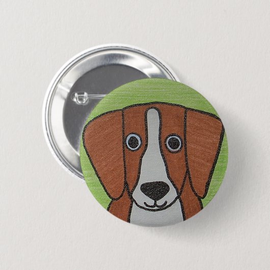 Niedlich Beagle Button-Button Button (Vorne & Hinten)