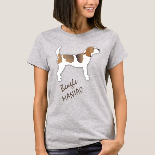 Niedlich Beagle Maniac T-Shirt (Vorderseite)