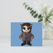 Niedlich Beängstigend Werewolf Postkarte (Stehend Vorderseite)