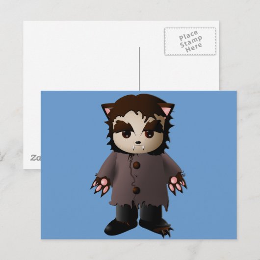 Niedlich Beängstigend Werewolf Postkarte (Vorne/Hinten)