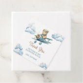 Niedlich Bear Airplane Blue Boy Baby Dusche Geschenkanhänger (Beispiel)
