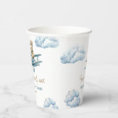 Niedlich Bear Airplane Blue Boy Baby Dusche Pappbecher (Rechts)