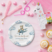 Niedlich Bear Airplane Blue Boy Baby Dusche Pappteller (Party)