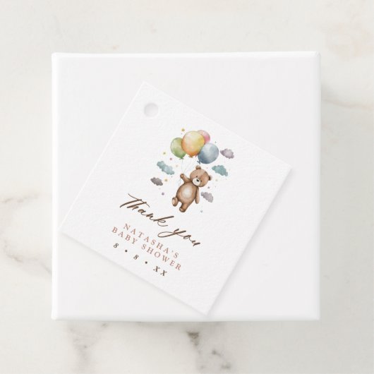 Niedlich Bear and Balloons Babydusche Vielen Dank Geschenkanhänger (Beispiel)