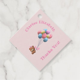 Niedlich Bear and Balloons Babydusche Vielen Dank Geschenkanhänger