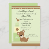 Niedlich Bear Baby Blocks Neutral Baby Dusche Einladung (Vorne/Hinten)