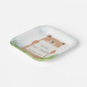 Niedlich Bear Baby Dusche rustikale Wälder Pappteller (Gewinkelt)