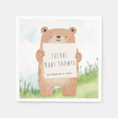 Niedlich Bear Baby Dusche rustikale Wälder Serviette (Vorderseite)