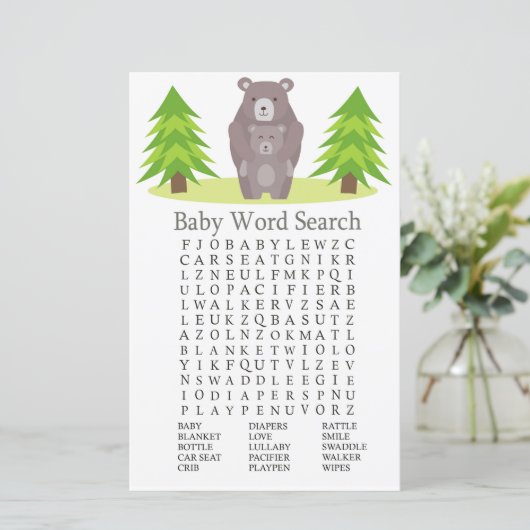 Niedlich Bear Baby Shooter Word Search Game (Stehend Vorderseite)