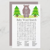 Niedlich Bear Baby Shooter Word Search Game (Vorne/Hinten)