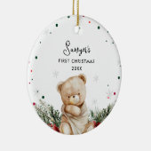 Niedlich Bear Baby's First Christmas Keramik Ornament (Rechts)