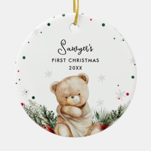 Niedlich Bear Baby's First Christmas Keramik Ornament