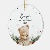 Niedlich Bear Baby's First Christmas Keramik Ornament (Links)