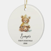 Niedlich Bear Baby's First Christmas Keramik Ornament (Links)