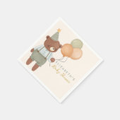 Niedlich Bear Balloon Babydusche Serviette (Ecke)