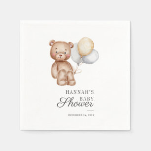 Niedlich Bear Balloons Baby Shooting Paper Serviette