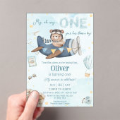 Niedlich Bear Blue Flugzeug Time Fliegt 1. Geburts Acryleinladungen (Insitu (Handheld))