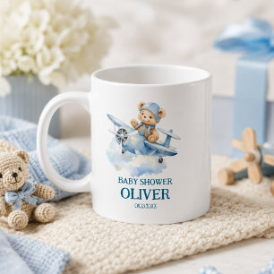 Niedlich Bear Blue Flugzeug Time Fliegt 1. Geburts Kaffeetasse