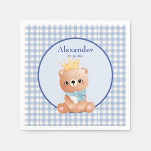 Niedlich Bear Blue Gingham Serviette