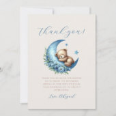 Niedlich Bear Blue Moon Babydusche Danke Karte (Vorderseite)