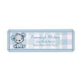 Niedlich Bear Boy Baby Dusche Rücksendeadresse (Vorne)