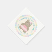Niedlich Bear Cub Ballerina Baby First Birthday Pa Serviette (Ecke)