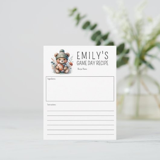 Niedlich Bear Custom Recicard (Stehend Vorderseite)