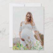 Niedlich Bear Gold Eucalyptus Baby Dusche Foto Einladung (Rückseite)