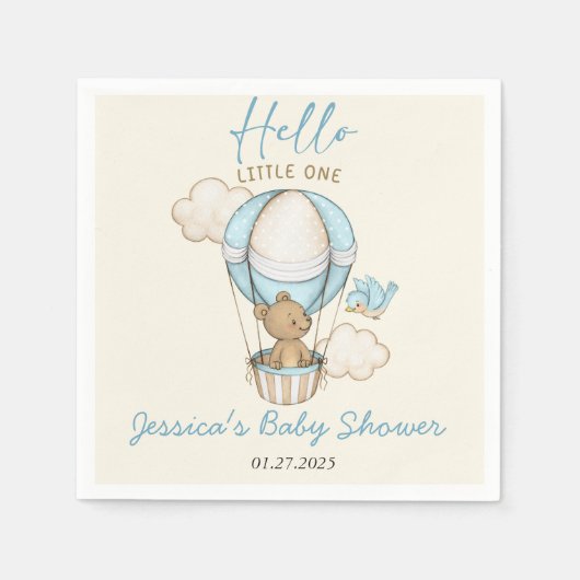 Niedlich Bear Hello Little One Baby Dusche Serviette (Vorderseite)