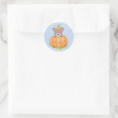 Niedlich Bear Little Pumpkin Baby Dusche Runder Aufkleber (Tasche)
