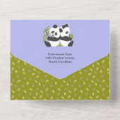 Niedlich Bear Pandas Party Boy Birthday All In One Einladung (Rückseite)