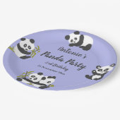 Niedlich Bear Pandas Party Boy Birthday Pappteller (Schrägansicht)