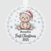 Niedlich Bear Personalisiert Baby's First Christma Ornament (Rückseite)