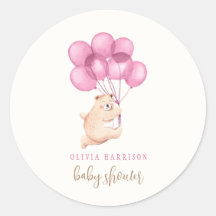 Niedlich Bear Pink Balloon Babydusche