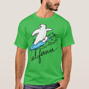Niedlich Bear Surfing T-Shirt Kalifornien Bärenzus