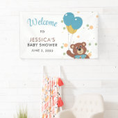 Niedlich Bear Theme Baby Boy Blue Dusche Willkomme Banner (Insitu)
