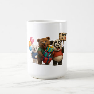 Niedlich Bear Trio Tasse - Panda mit dem Zeichen "