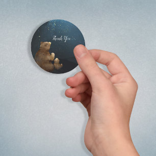 Niedlich Bear Twinkle Little Star Vielen Dank Runder Aufkleber