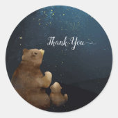 Niedlich Bear Twinkle Little Star Vielen Dank Runder Aufkleber (Vorderseite)
