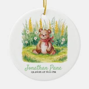 Niedlich Bear Watercolor Bear Wait Baby Dusche Keramik Ornament