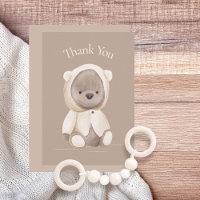 Niedlich Bear Watercolor Brown Babydusche Vielen D